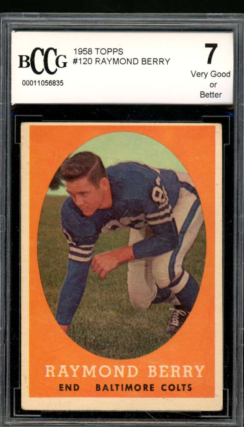 Raymond Berry Card 1958 Topps #120 BGS BCCG 7 Image 1