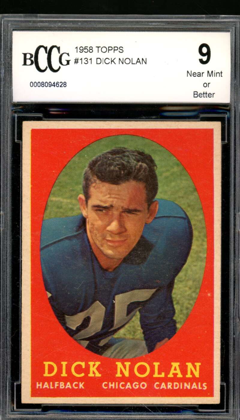 Dick Nolan Card Rookie 1958 Topps #131 BGS BCCG 9 Image 1