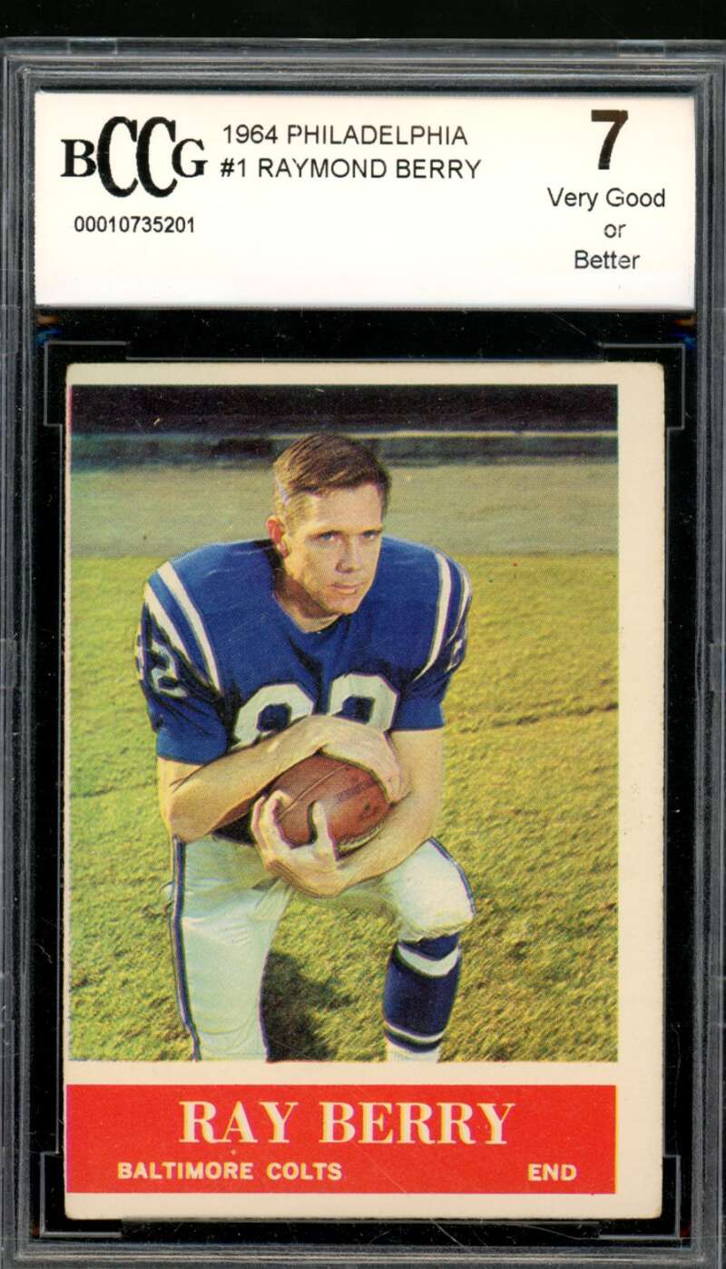 Raymond Berry Card 1964 Philadelphia #1 BGS BCCG 7 Image 1