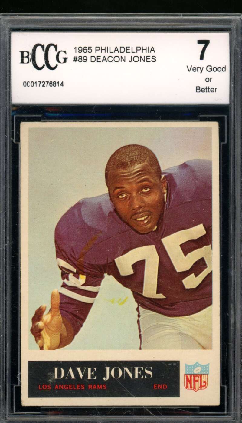 Deacon Jones Card 1965 Philadelphia #89 BGS BCCG 7 Image 1