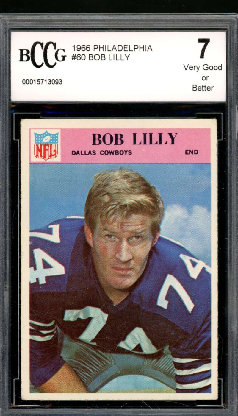 Bob Lilly Card 1966 Philadelphia #60 BGS BCCG 7 Image 1