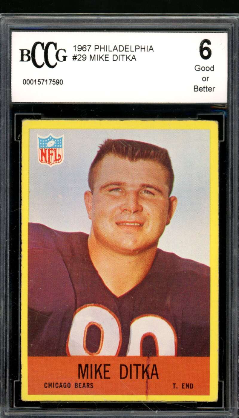 Mike Ditka Card 1967 Philadelphia #29 BGS BCCG 6 Image 1