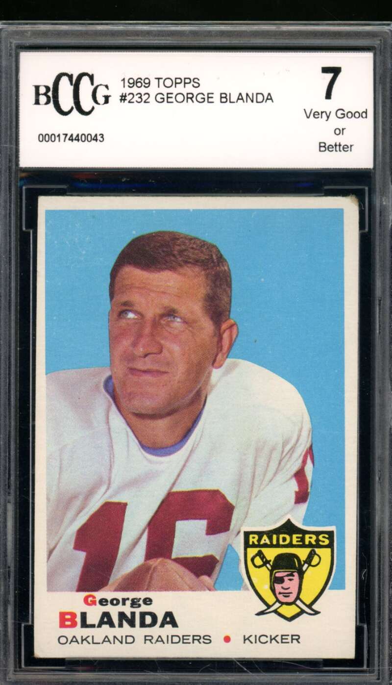 George Blanda Card 1969 Topps #232 BGS BCCG 7 Image 1