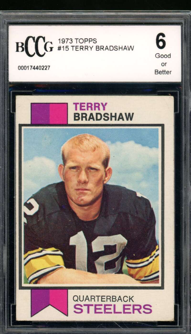 Terry Bradshaw Card 1973 Topps #15 BGS BCCG 6 Image 1