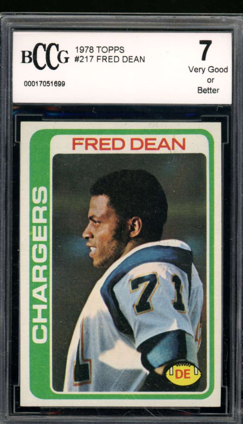 Fred Dean Rookie Card 1978 Topps #217 BGS BCCG 7 Image 1