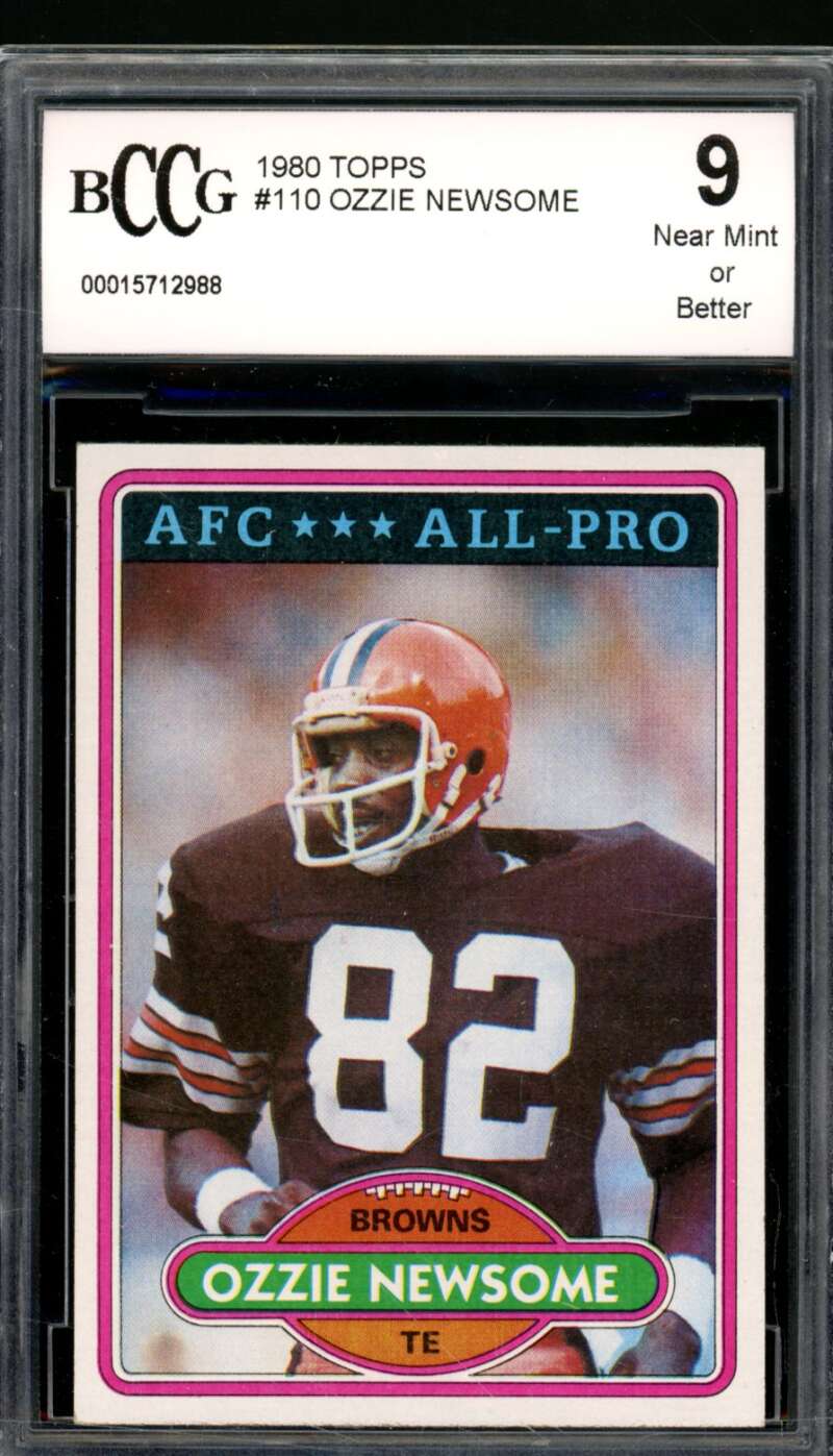 Ozzie Newsome Card 1980 Topps #110 BGS BCCG 9 Image 1