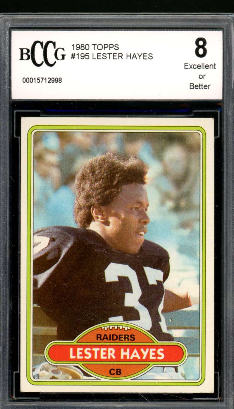 Lester Hayes Rookie Card 1980 Topps #195 BGS BCCG 8 Image 1