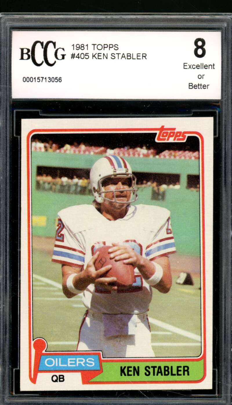 Ken Stabler Card 1981 Topps #405 BGS BCCG 8 Image 1