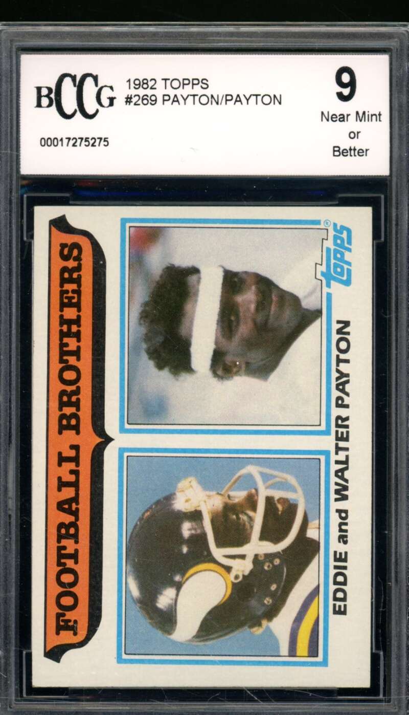 Walter Payton Card 1982 Topps Football Brothers #269 BGS BCCG 9 Image 1