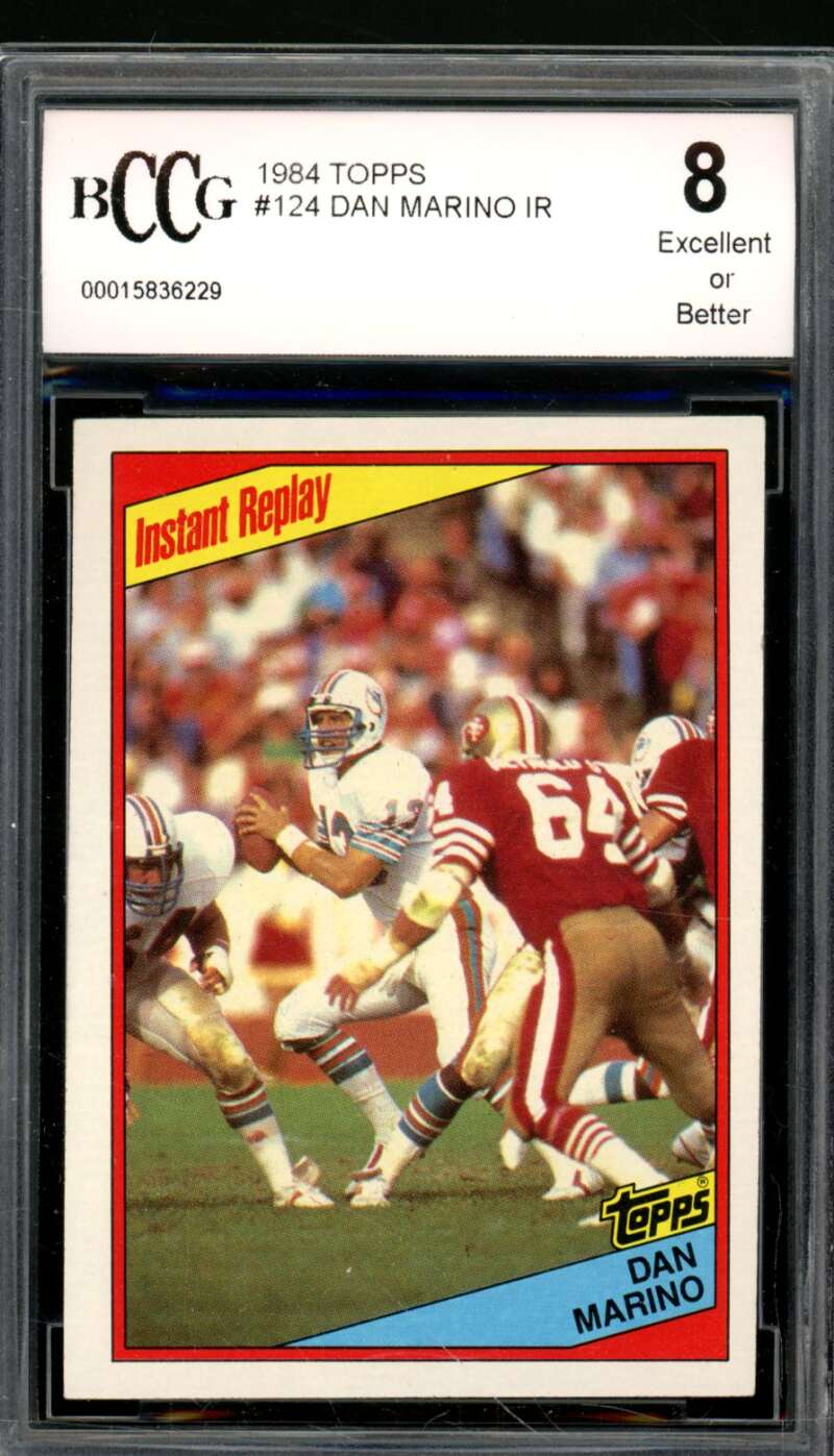 Dan Marino Rookie Card 1984 Topps Instant Replay #124 BGS BCCG 8 Image 1