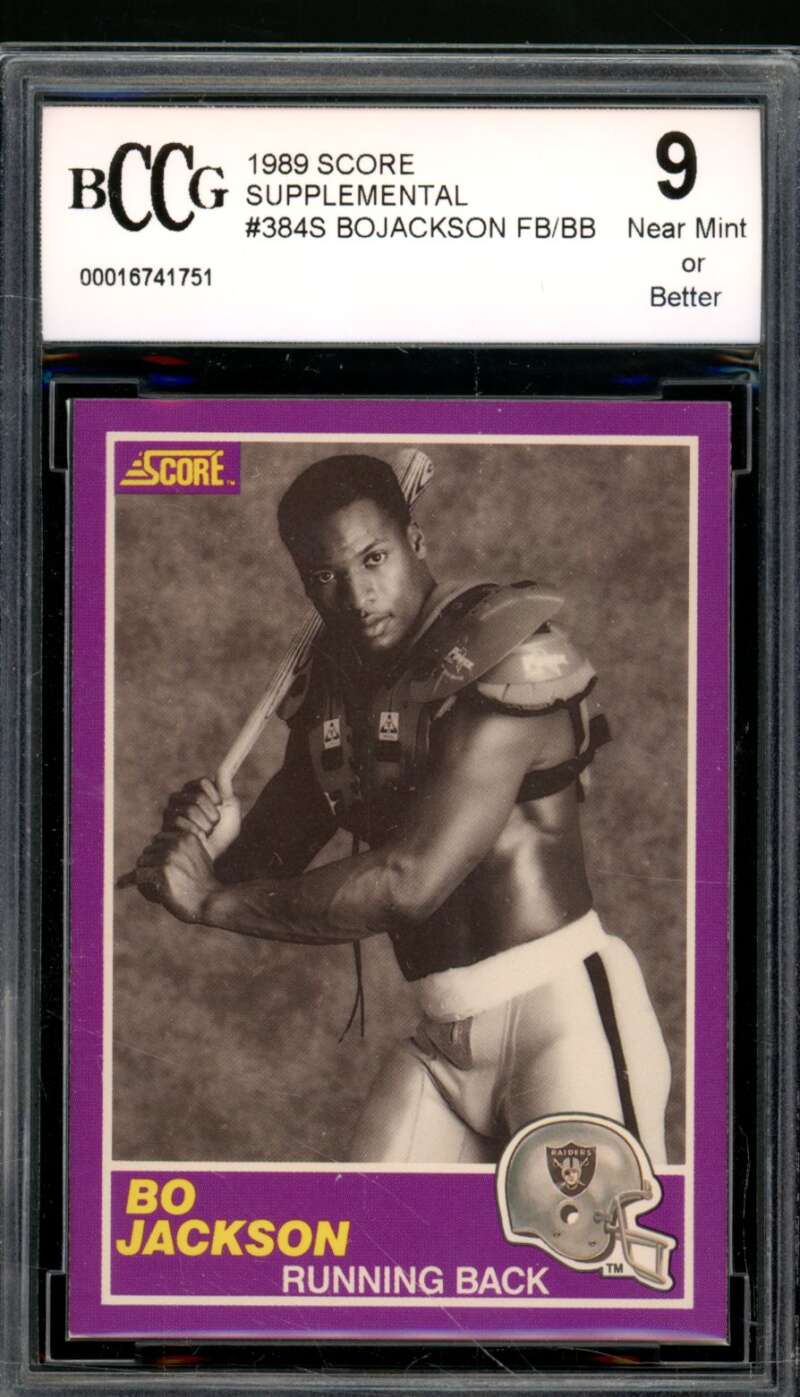 Bo Jackson Card 1989 Score Supplemental #384S BGS BCCG 9 Image 1