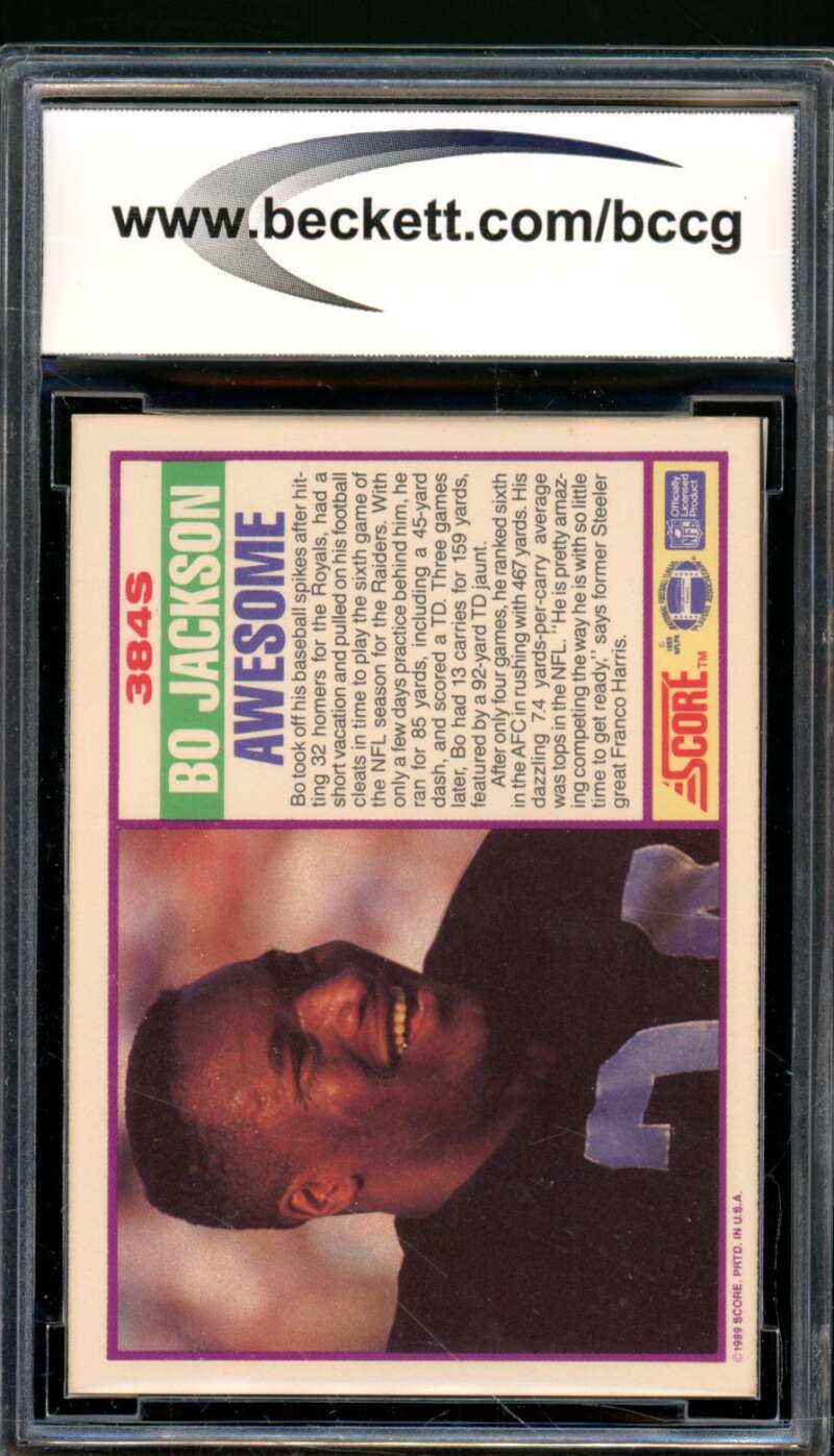 Bo Jackson Card 1989 Score Supplemental #384S BGS BCCG 9 Image 2