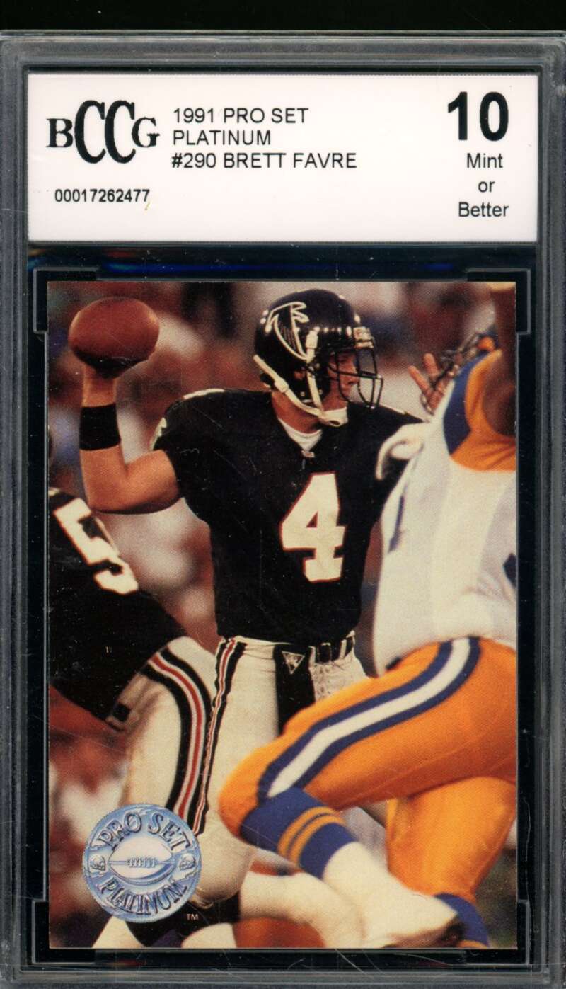 Brett Favre Rookie Card 1991 Pro Set Platinum #290 BGS BCCG 10 Image 1