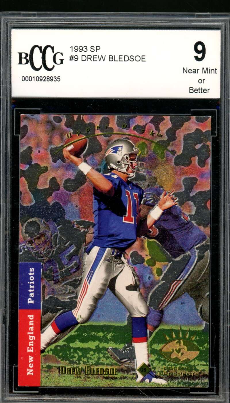 Drew Bledsoe Rookie Card 1993 SP #9 BGS BCCG 9 Image 1