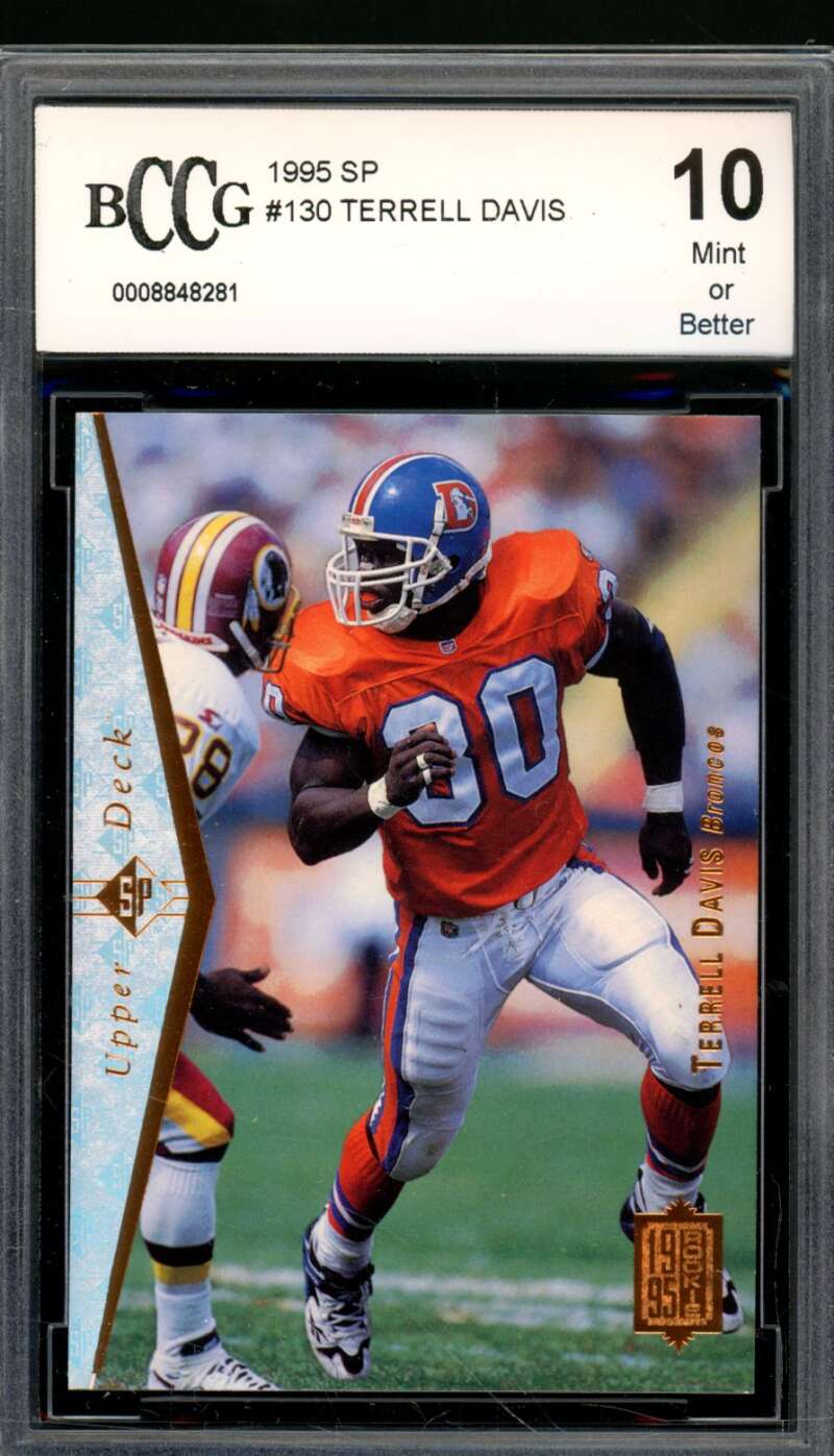 Terrell Davis Rookie Card 1995 SP #130 BGS BCCG 10 Image 1