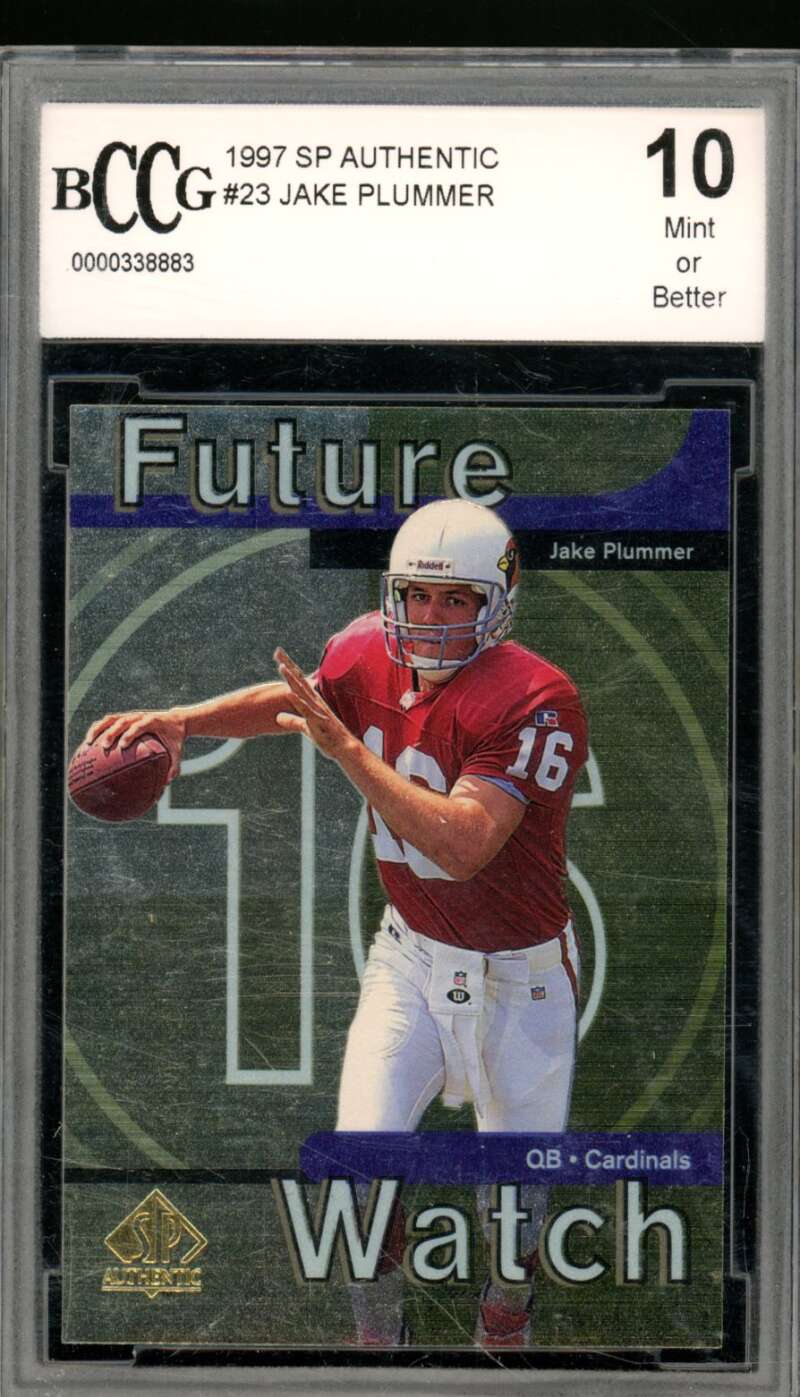 Jake Plummer Rookie Card 1997 SP Authentic #23 BGS BCCG 10 Image 1