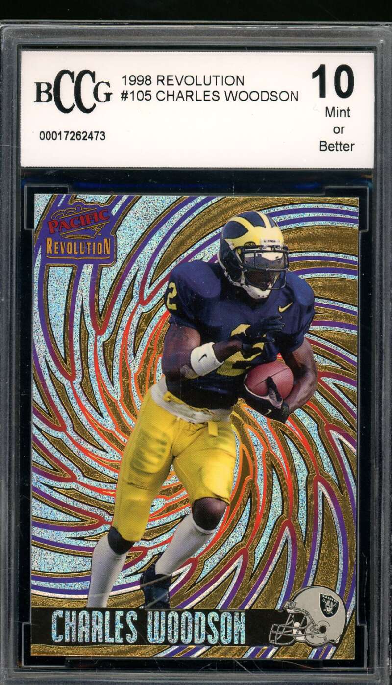 Charles Woodson Rookie Card 1998 Revolution #105 BGS BCCG 10 Image 1