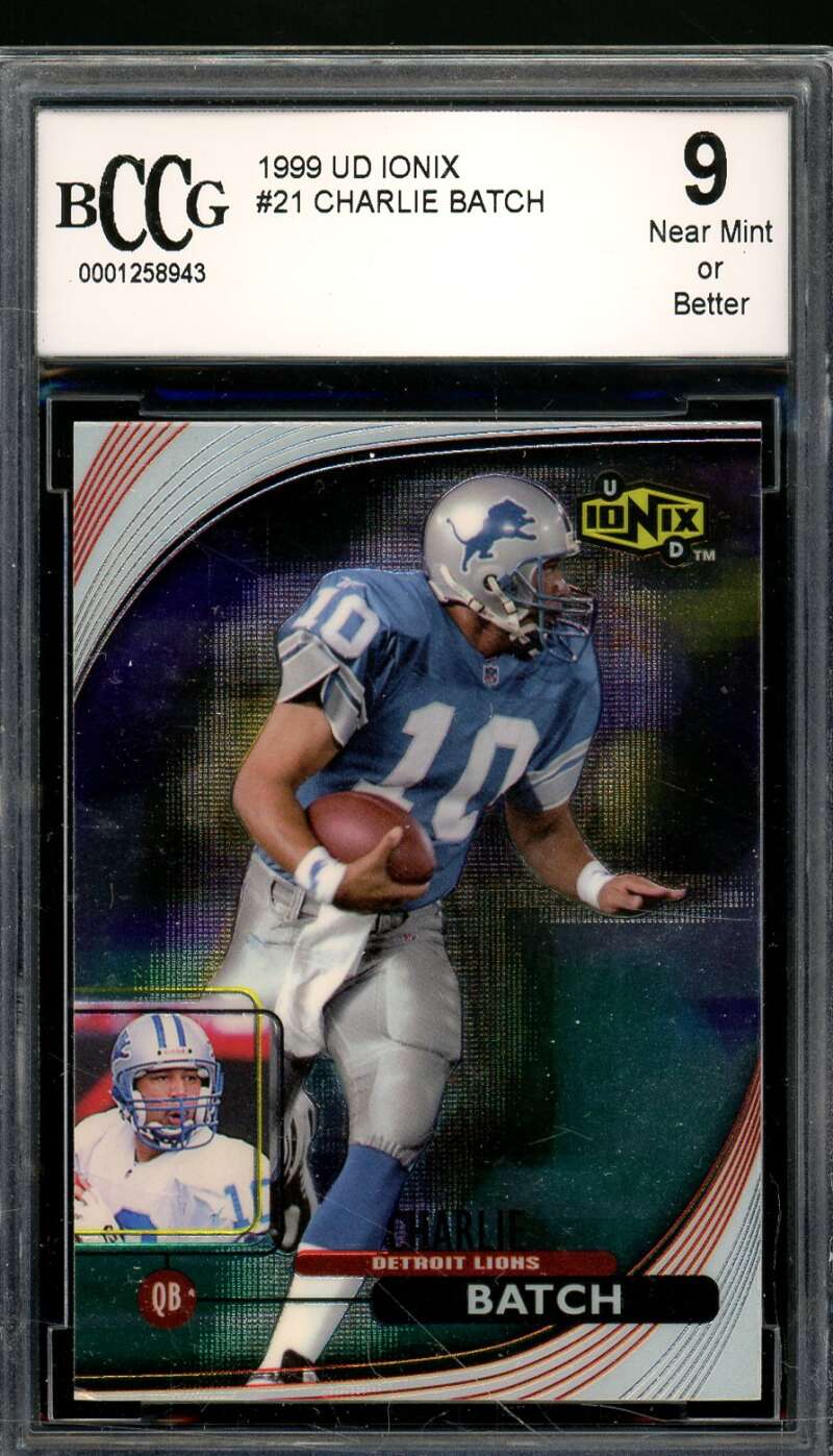 Charlie Batch Rookie Card 1999 UD Ionix #21 BGS BCCG 9 Image 1