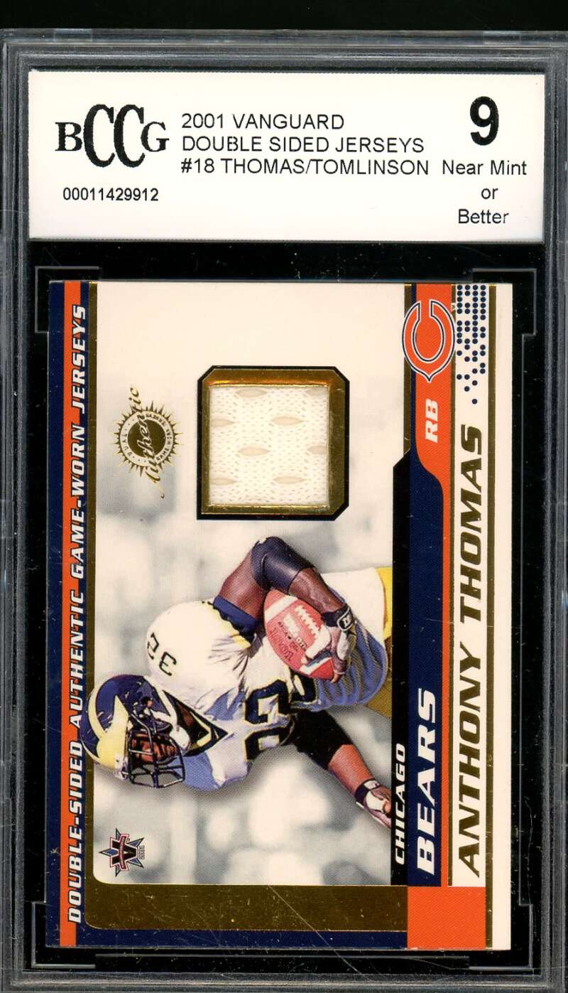 LaDainian Tomlinson Rookie w/Anthony Thomas 2001 Vanguard Jerseys #18 BGS BCCG 9 Image 1