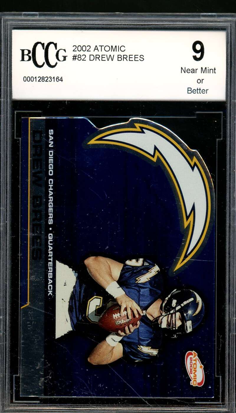 Drew Brees Card 2002 Atomic #82 BGS BCCG 9 Image 1