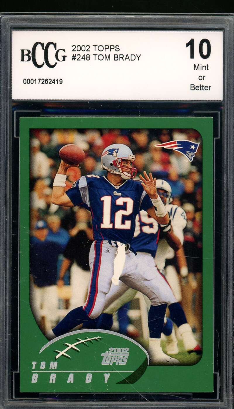 Tom Brady Card 2002 Topps #248 BGS BCCG 10 Image 1