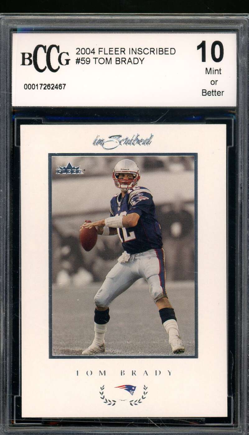 Tom Brady Card 2004 Fleer Inscribed #59 BGS BCCG 10 Image 1