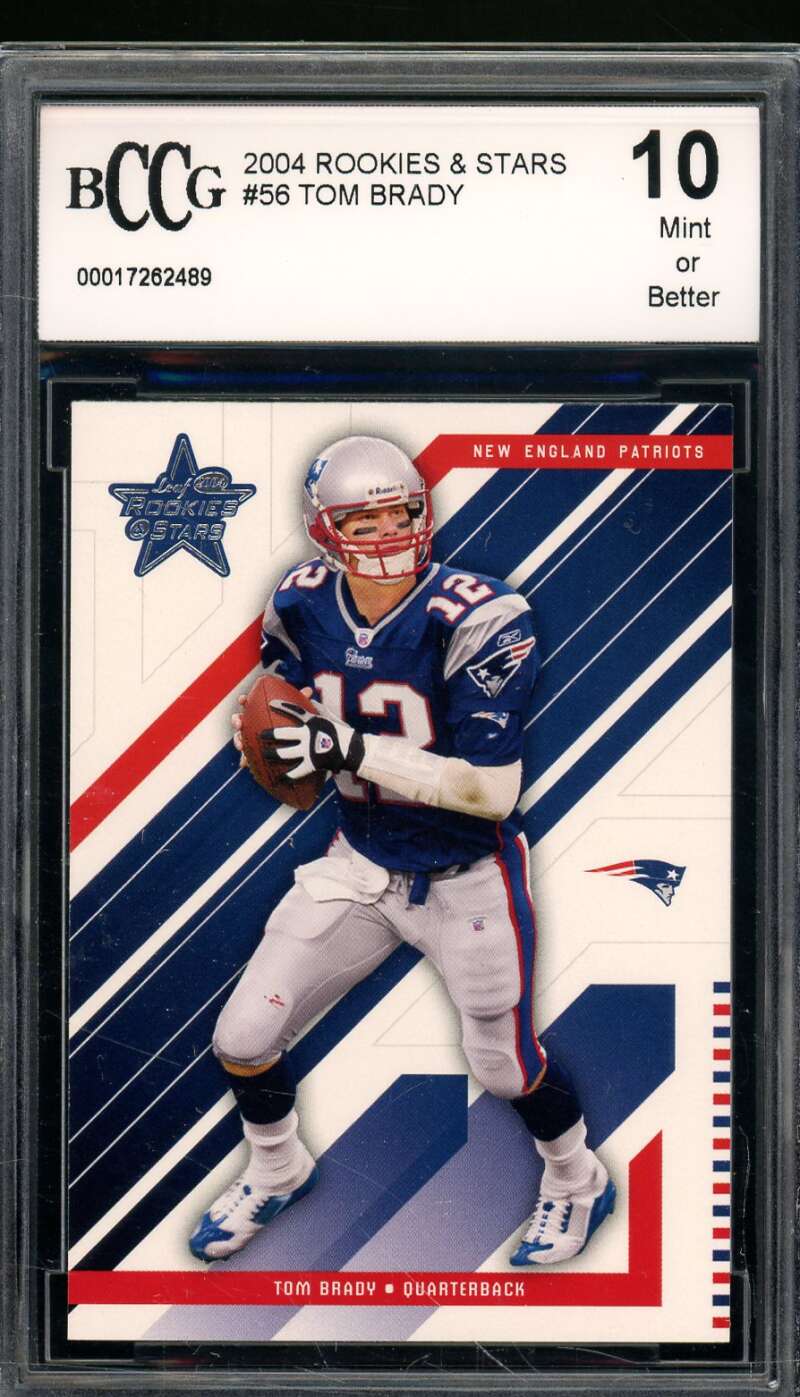 Tom Brady Card 2004 Rookies Stars #56 BGS BCCG 10 Image 1