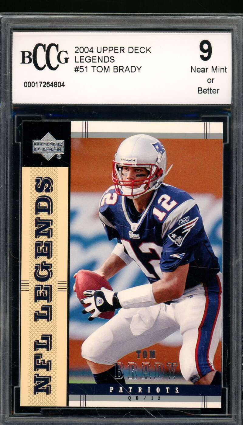 Tom Brady Card 2004 Upper Deck Legends #51 BGS BCCG 9 Image 1