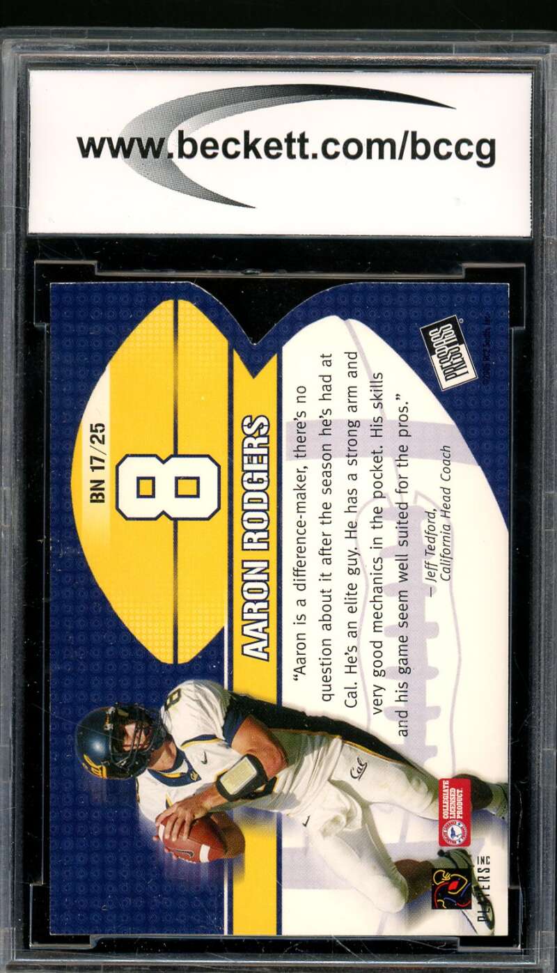 Aaron Rodgers Rookie Card 2005 Press Pass Big Numbers #BN17 BGS BCCG 9 Image 2