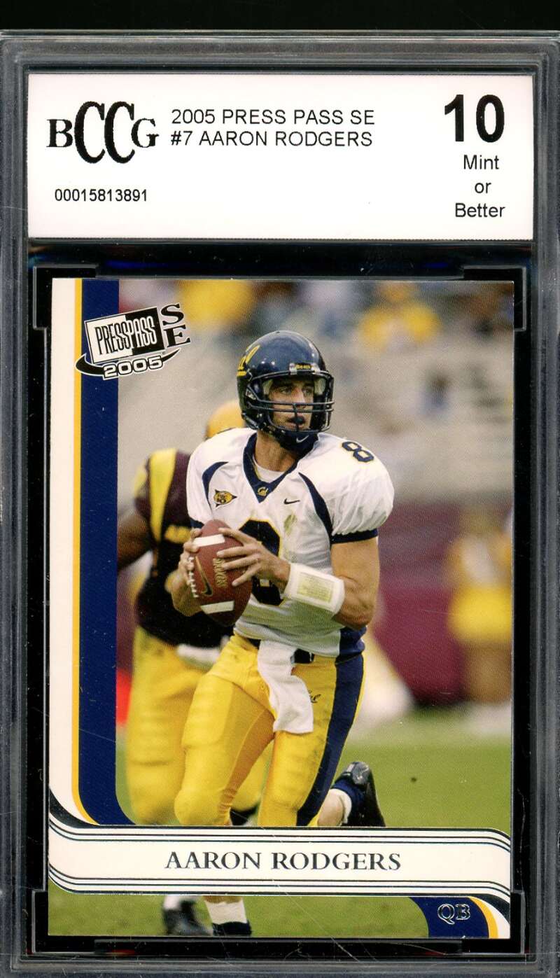 Aaron Rodgers Rookie Card 2005 Press Pass SE #7 BGS BCCG 10 Image 1