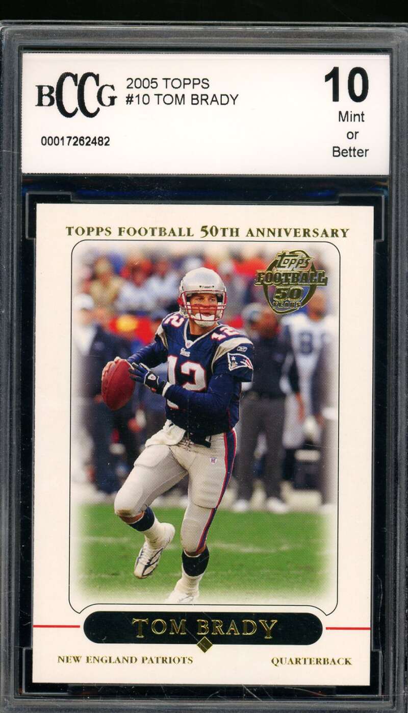 Tom Brady Card 2005 Topps #10 BGS BCCG 10 Image 1