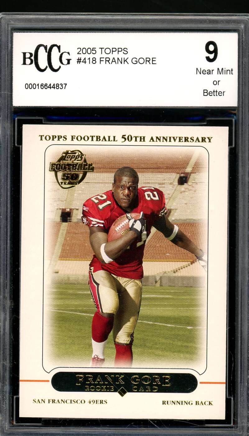 Frank Gore Rookie Card 2005 Topps #418 BGS BCCG 9 Image 1