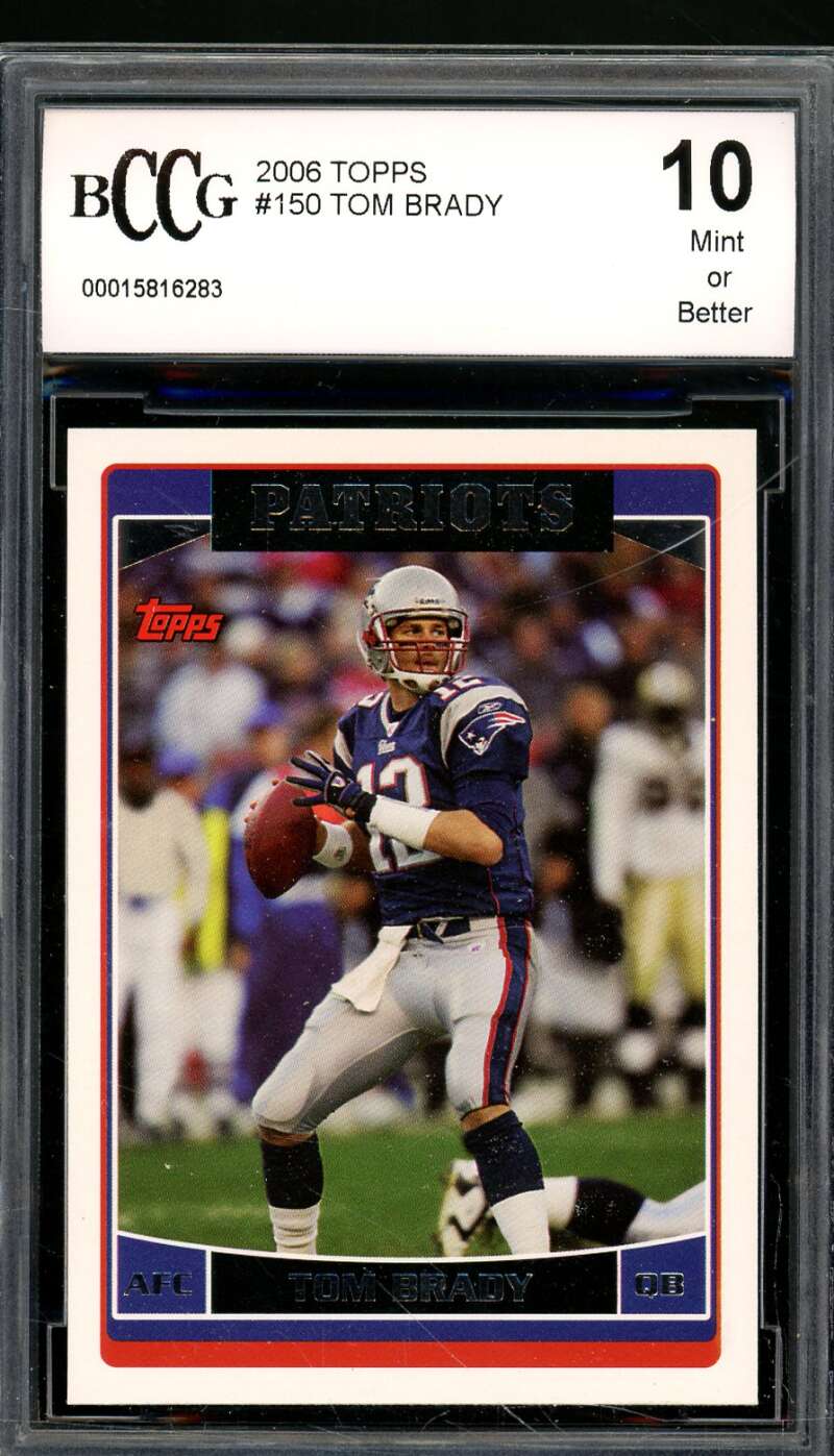 Tom Brady Card 2006 Topps #150 BGS BCCG 10 Image 1