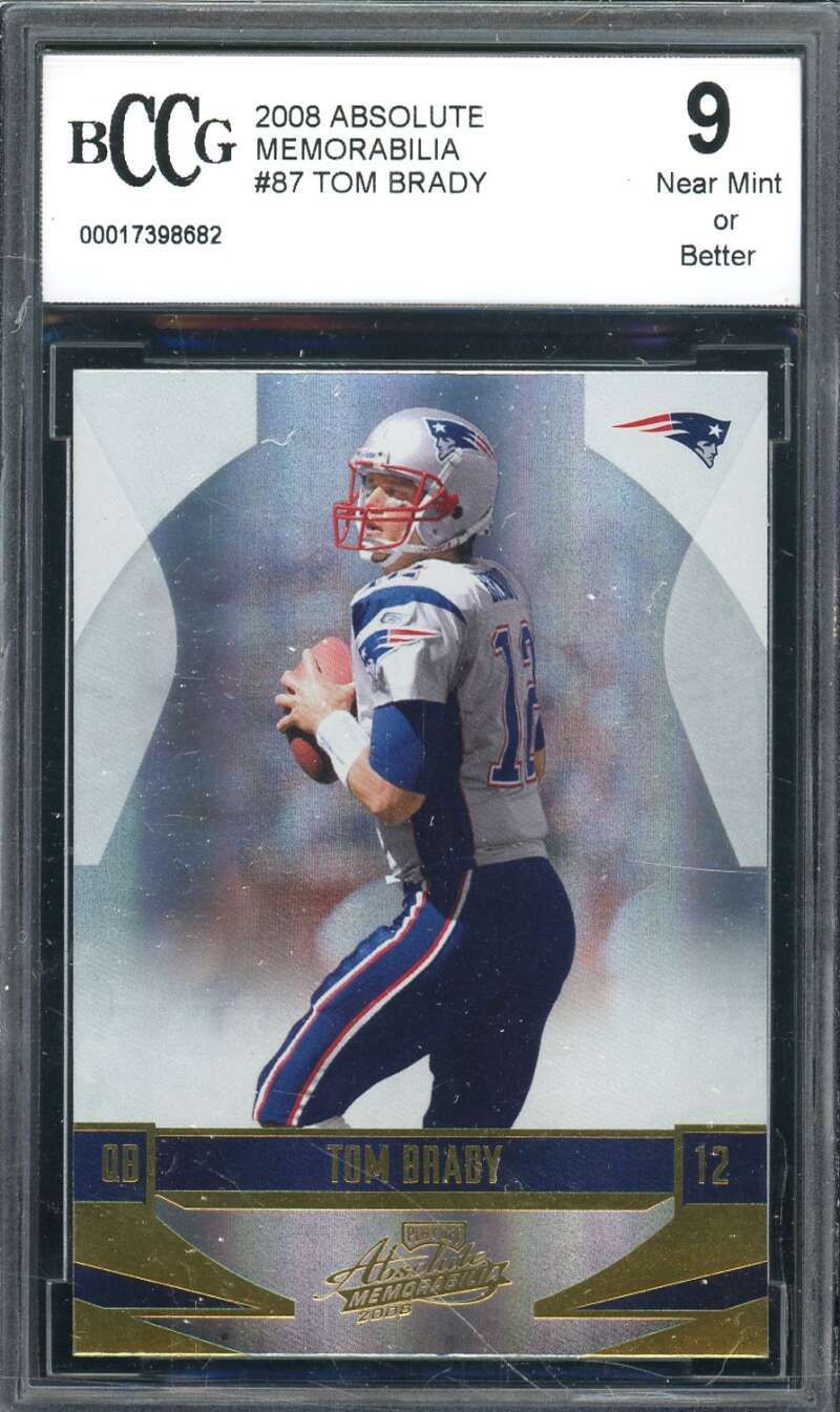 Tom Brady Card 2008 Absolute #87 BGS BCCG 9 Image 1