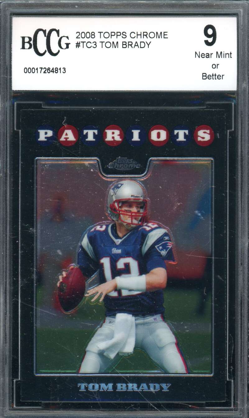 Tom Brady Card 2008 Topps Chrome #TC3 BGS BCCG 9 Image 1