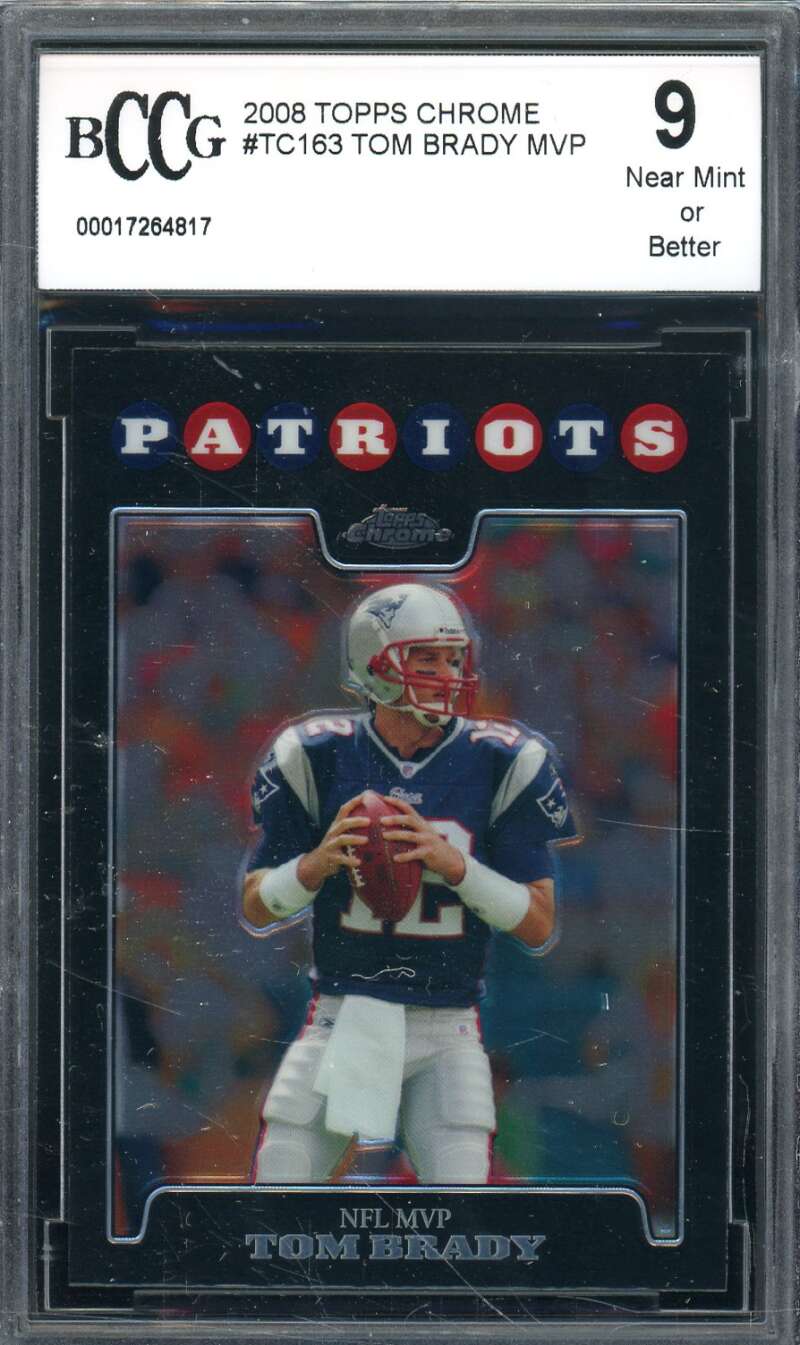 Tom Brady Card 2008 Topps Chrome #TC163 BGS BCCG 9 Image 1