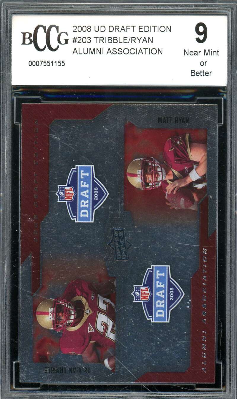 Matt Ryan Rookie Card 2008 UD Draft Edition Alumni Association #203 BGS BCCG 9 Image 1
