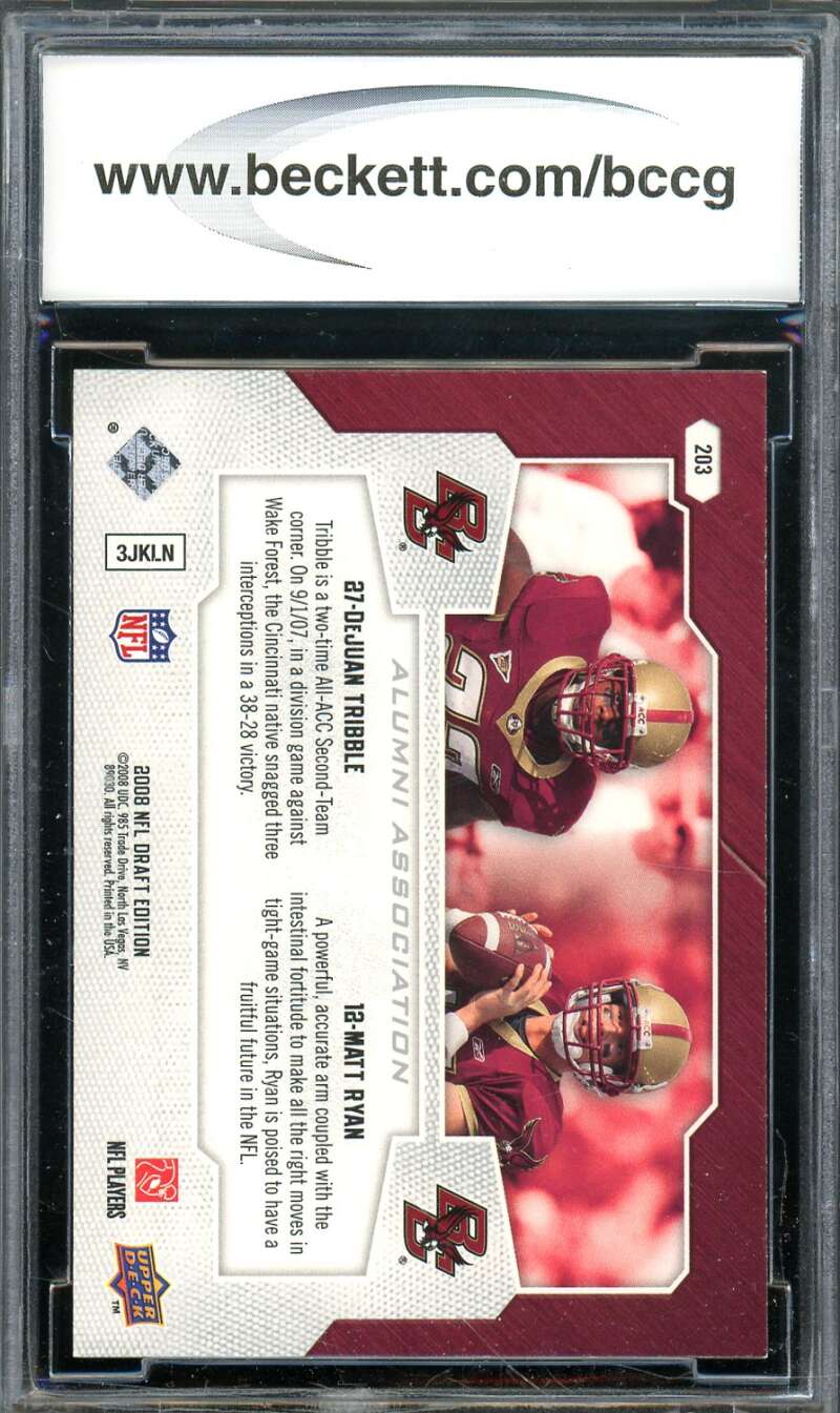 Matt Ryan Rookie Card 2008 UD Draft Edition Alumni Association #203 BGS BCCG 9 Image 2