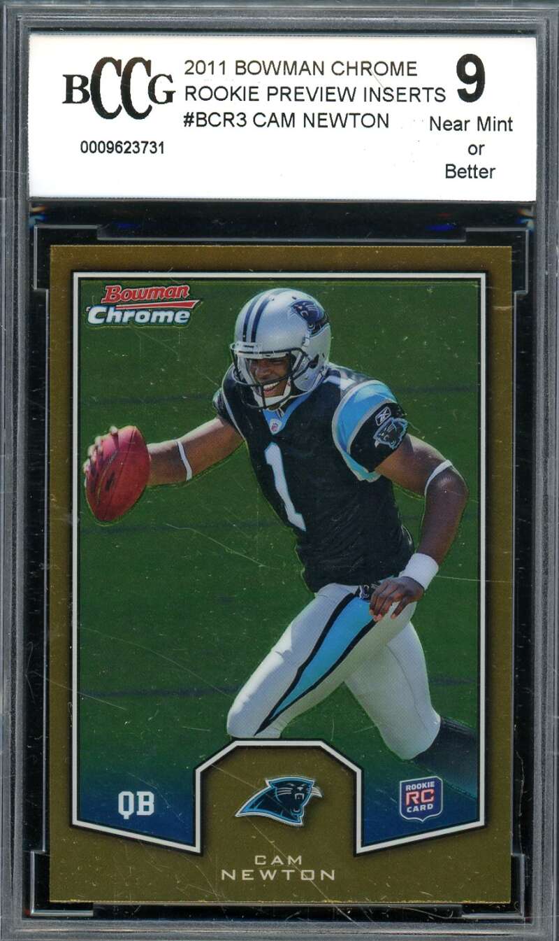 Cam Newton Rookie 2011 Bowman Chrome Rookie Preview Inserts #Bcr3 BGS BCCG 9 Image 1