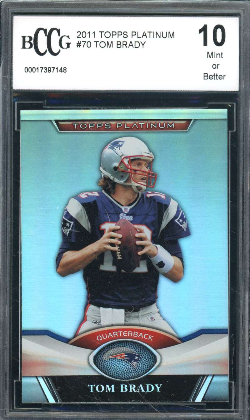 Tom Brady Card 2011 Topps Platinum #70 BGS BCCG 10 Image 1