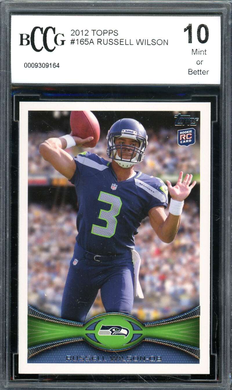 Russell Wilson Rookie Card 2012 Topps #165A BGS BCCG 10 Image 1