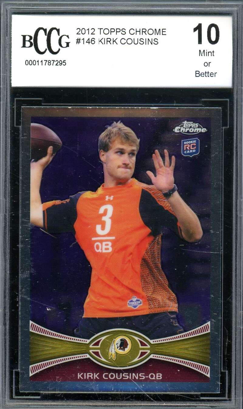 Kirk Cousins Rookie Card 2012 Topps Chrome #146 BGS BCCG 10 Image 1