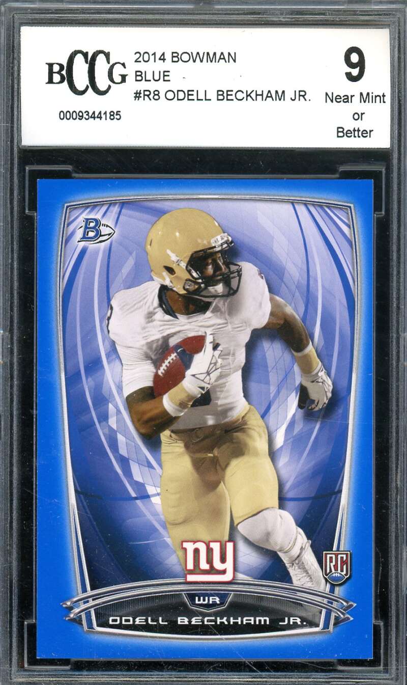 Odell Beckham Jr. Rookie Card 2014 Bowman Blue #R8 BGS BCCG 9 Image 1