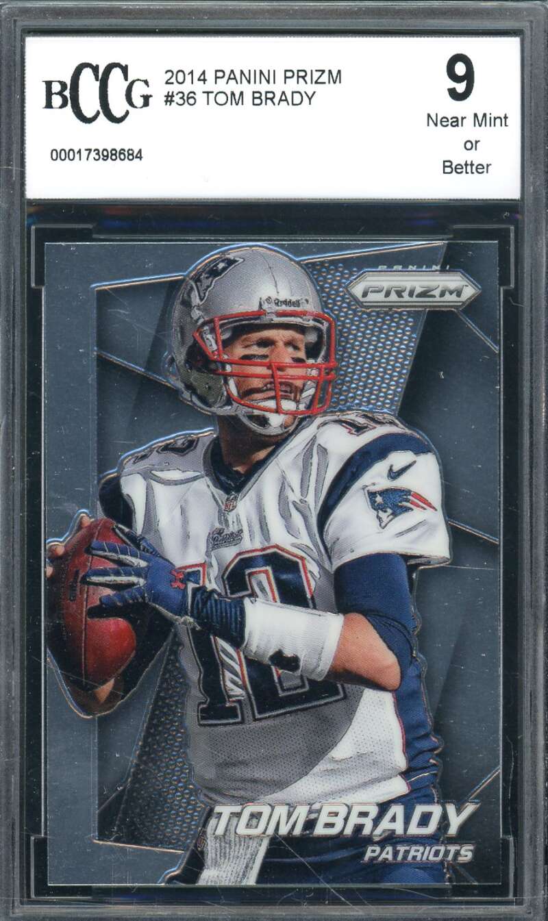 Tom Brady Card 2014 Panini Prizm #36 BGS BCCG 9 Image 1