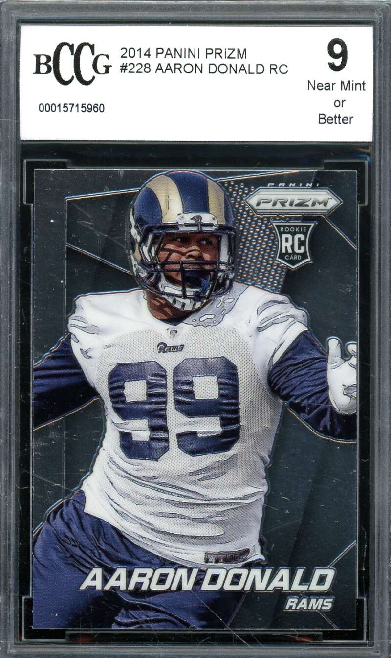 Aaron Donald Rookie Card 2014 Panini Prizm #228 BGS BCCG 9 Image 1