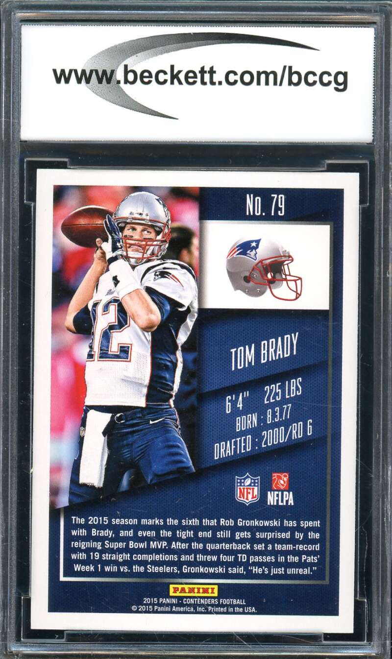 Tom Brady Card 2015 Panini Contenders #79 BGS BCCG 10 Image 2