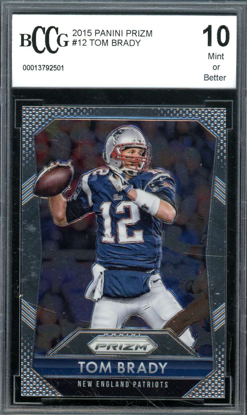 Tom Brady Card 2015 Panini Prizm #12 BGS BCCG 10 Image 1