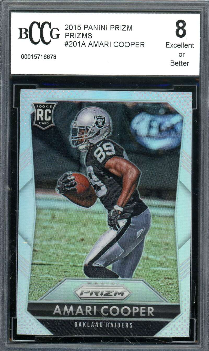 Amari Cooper Rookie Card 2015 Panini Prizm Prizms #201A BGS BCCG 8 Image 1