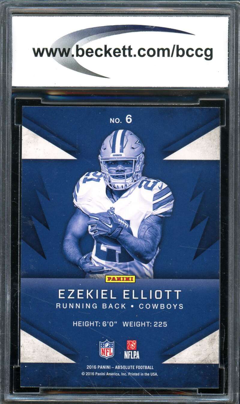 Ezekiel Elliott Rookie Card 2016 Absolute Rookie Roundup #6 BGS BCCG 10 Image 2