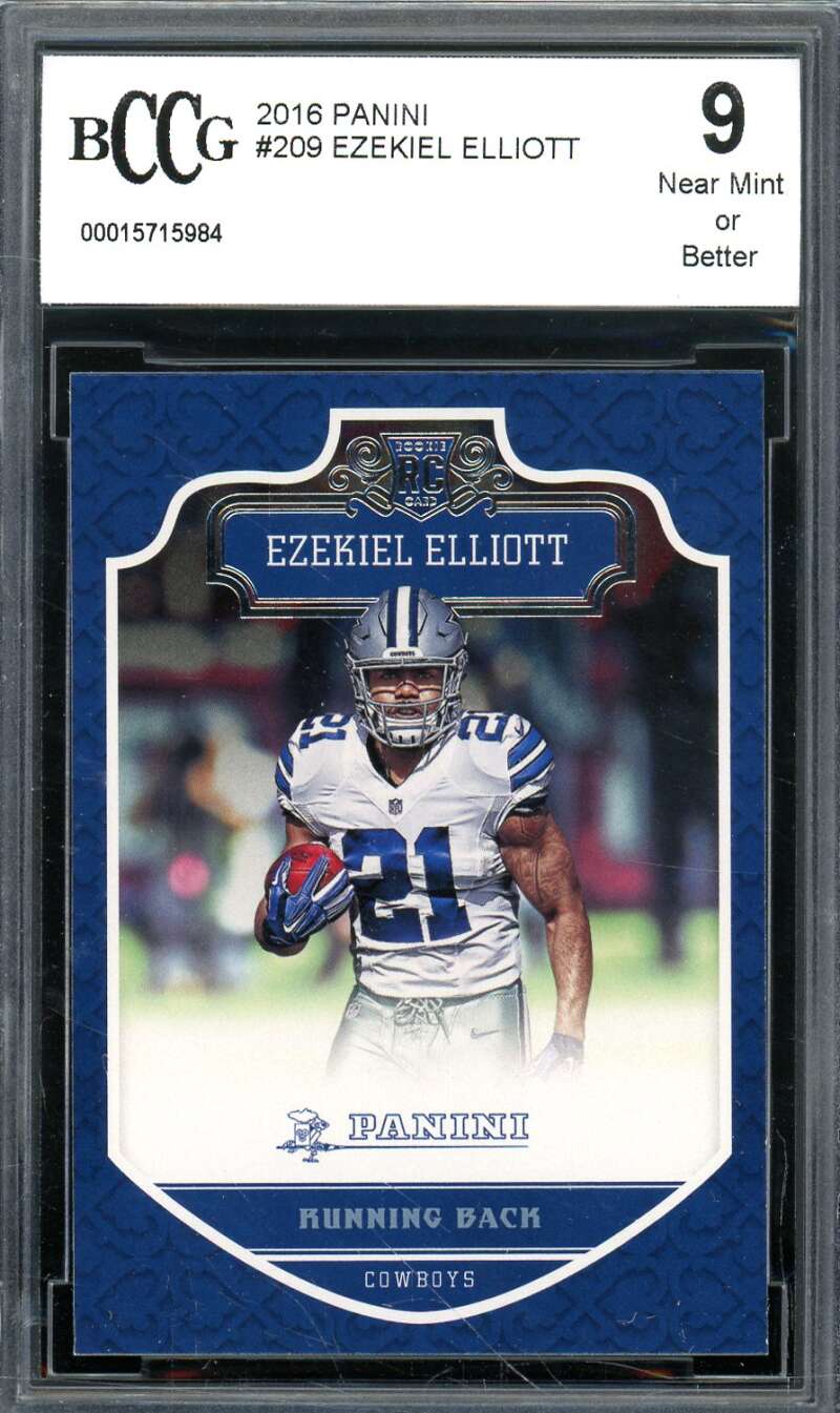 Ezekiel Elliott Rookie Card 2016 Panini #209 BGS BCCG 9 Image 1